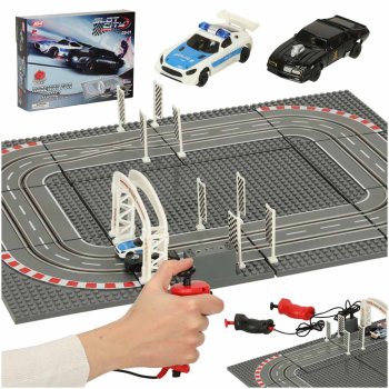 Electric Police Race Car Track with 2 Cars & Building Blocks GD-01