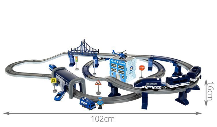 Play Train Railway / Race Track / Police Station For Children, 92 elements (2)