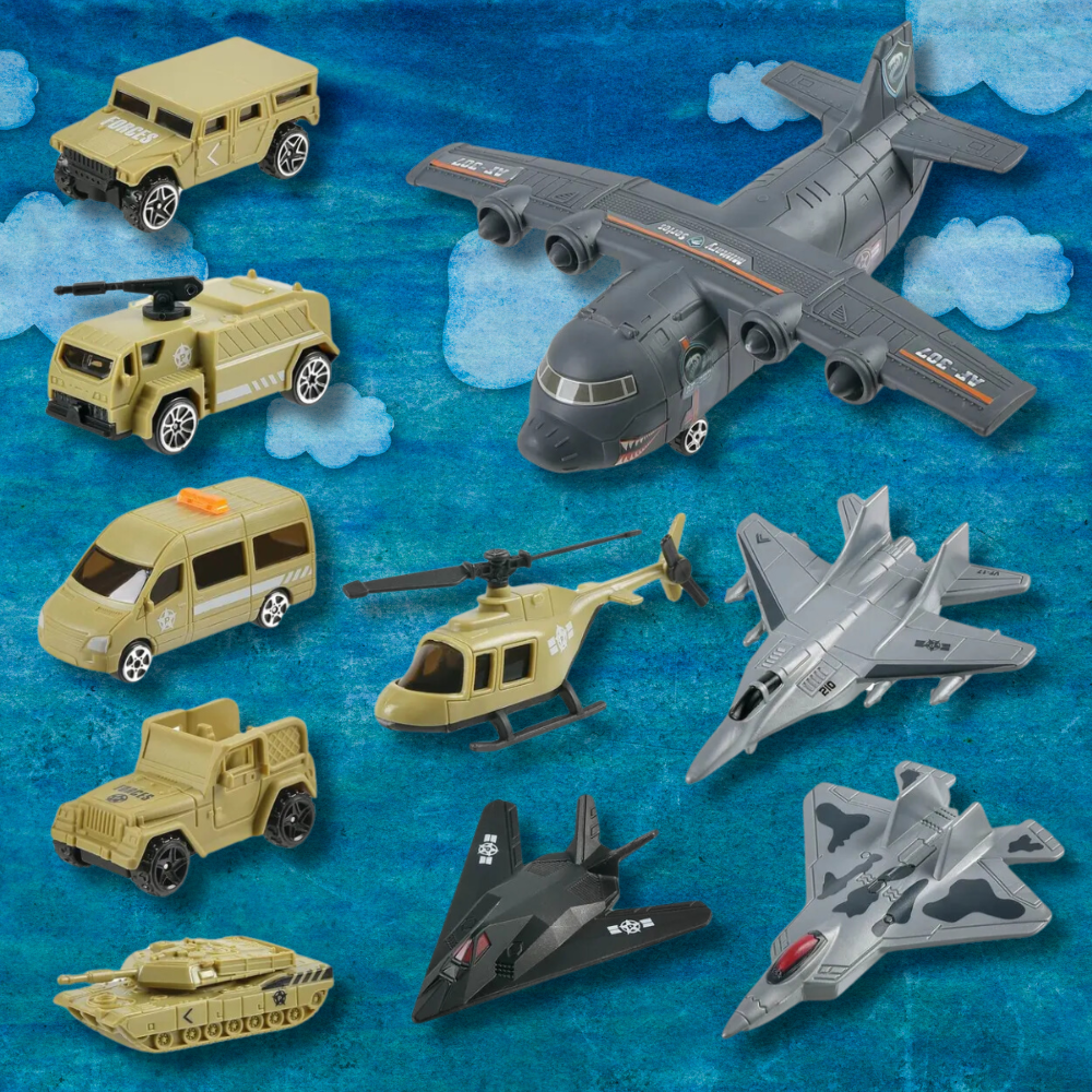 Airfield Military Base Set Xl Toy For Kids Planes Vehicles Hangar (3)