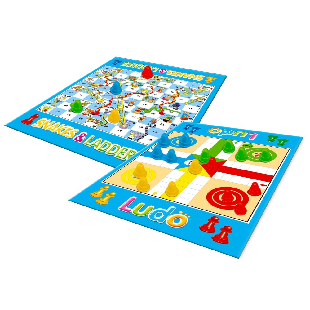 2-in-1 Family Board Game with Snakes and Ladders and Ludo (0)