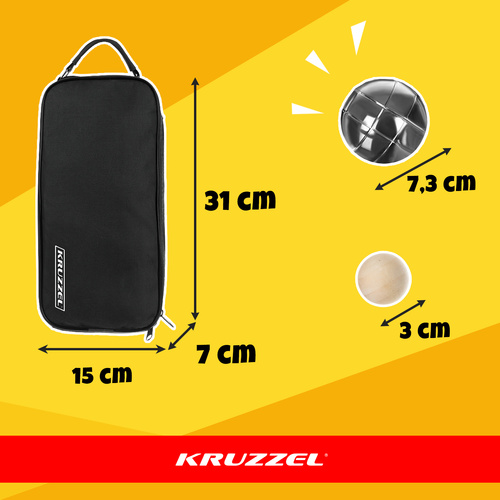 Boules Petanque Set with 8 Metal Balls and Carry Case KRUZZEL 22915 (0)