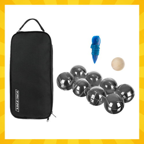 Boules Petanque Set with 8 Metal Balls and Carry Case KRUZZEL 22915 (1)