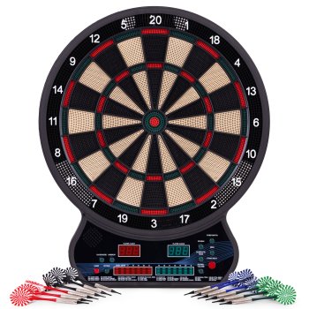 Electronic Dart Board 42 cm with LCD Scoring, 27 Games, 12 Soft Tip Darts Included