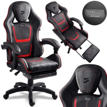 Ergonomic Gaming Chair with Footrest Specter Sofotel, black