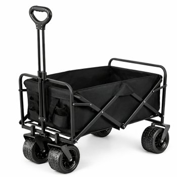 Folding Wagon Cart with Large All-Terrain Wheels 120L Capacity