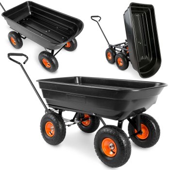 Humberg 4872 Heavy-Duty Garden Dump Cart 75L - Durable Outdoor Wheelbarrow