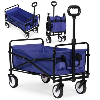 Folding garden and beach transport cart MultiGarden 48x90 cm blue