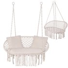 Double Hanging Chair Swing Gardlov 300kg, Cream