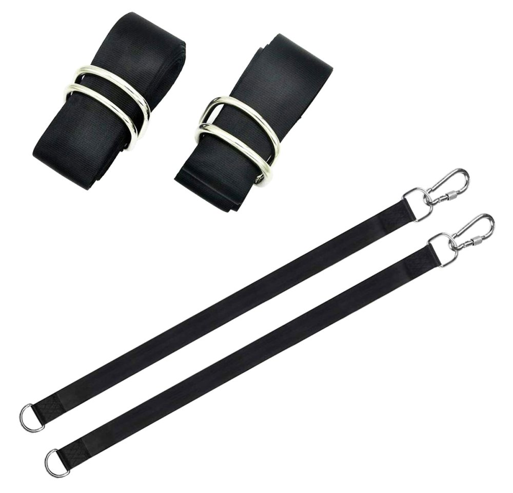 Durable hammock and swing hanging straps, black (2)