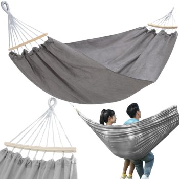 Double Hanging Garden Hammock XXL with Cover and Mounting Ropes