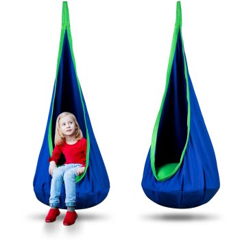 Neo-Sport kids hanging pod swing chair, blue