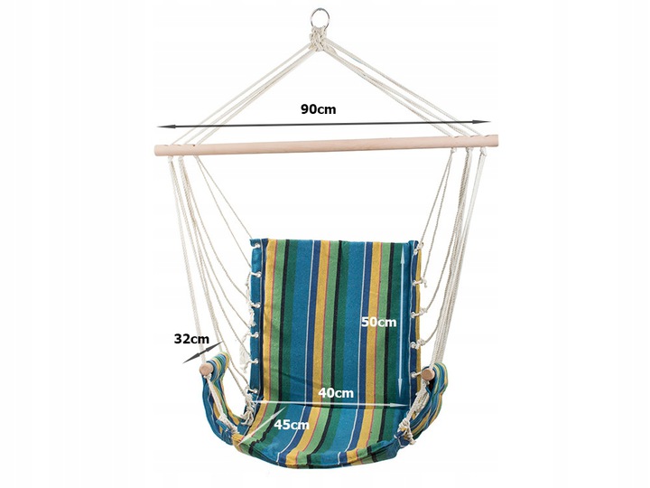 Brazilian Hanging Garden Chihee Swing Hammock Chair, Multicolored (2)