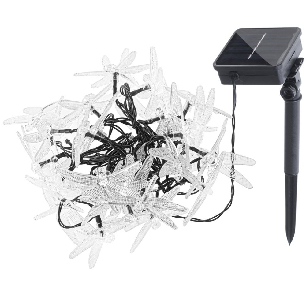 Outdoor Garden Lights "Dragonfly" 6.5m 30 LED with Solar Battery, Multicolored (1)