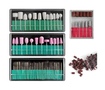 160 Pcs Nail Drill Bit Set (Diamond, Stone, Felt) for Manicure, Pedicure & Podiatry
