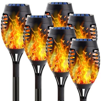 Solar LED Garden Torch Lights, Set of 6