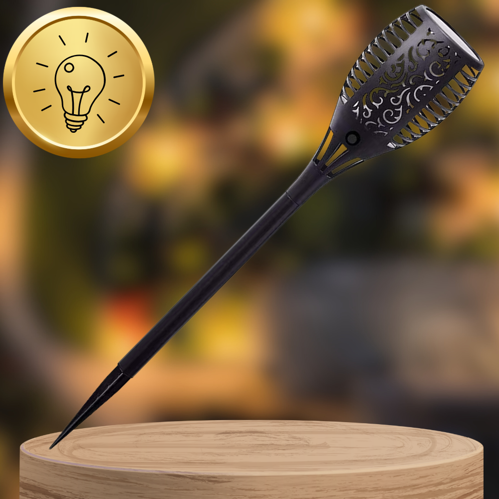 Solar Garden Torch Lights with Flickering Flame, Outdoor LED Lamps, 8 Pack (0)