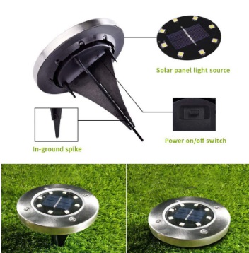 Outdoor Night Garden Floor In-Ground LED Lamps with Solar Battery 12 pcs (0)