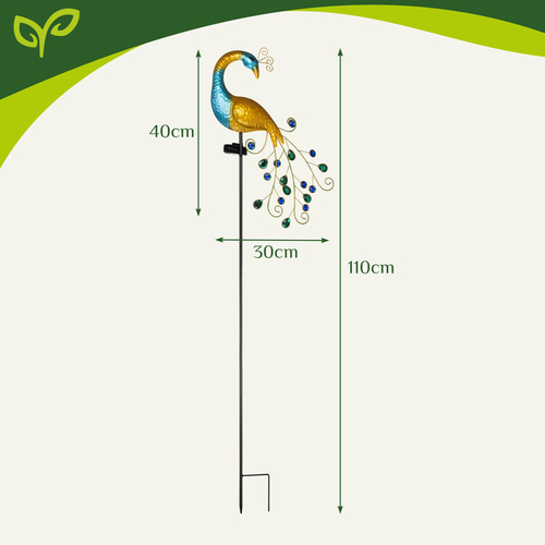 Gardlov 25281 Peacock Solar Garden Light with 40 LEDs, Waterproof IP44 (1)