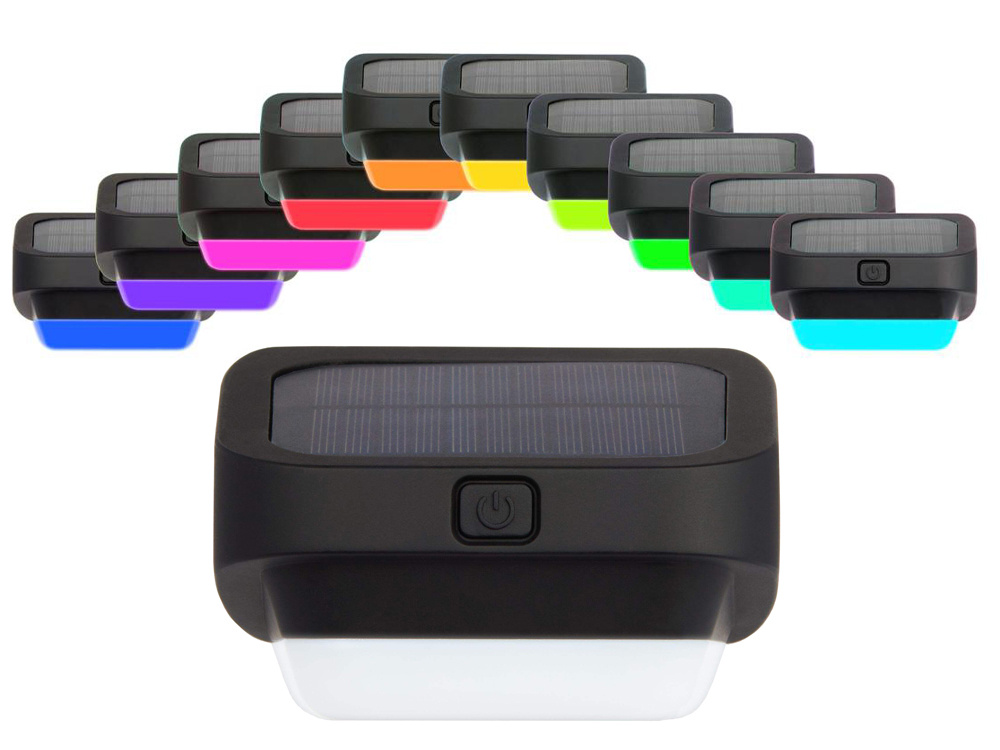 Solar Garden RGB LED Light Lamp for Stairs Terrace Fence with Dusk Sensor (0)