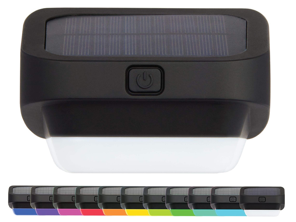 Solar Garden RGB LED Light Lamp for Stairs Terrace Fence with Dusk Sensor (4)