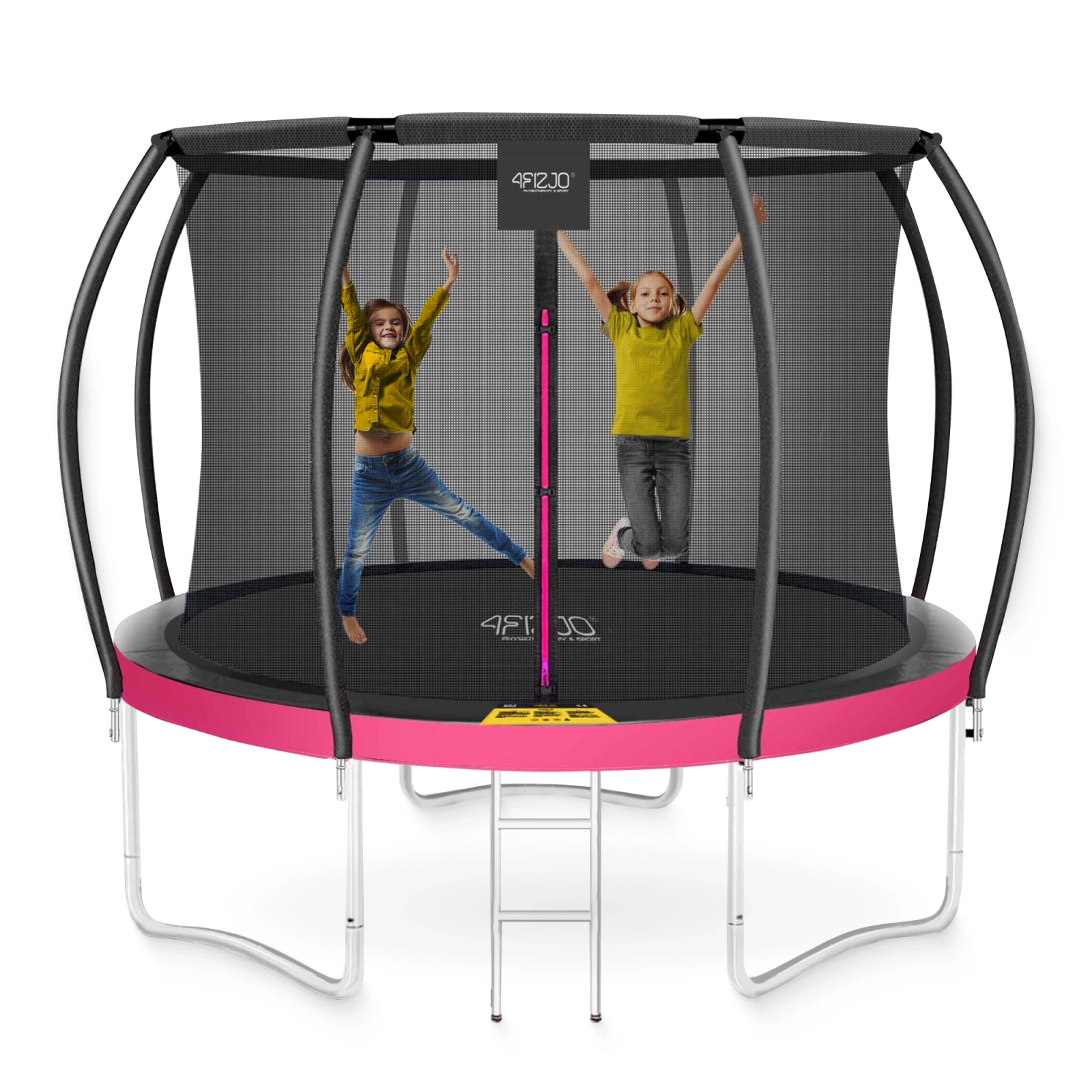 Kids Garden Trampoline 4FIZJO PRO 312cm 10FT, pink-black