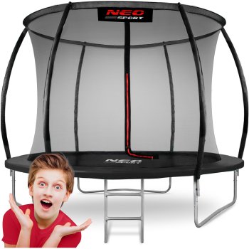 Children's garden trampoline 252 cm with inner safety net Neo-Sport, black