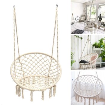 Garden Home Hammock Chair Swing from Braided Rope