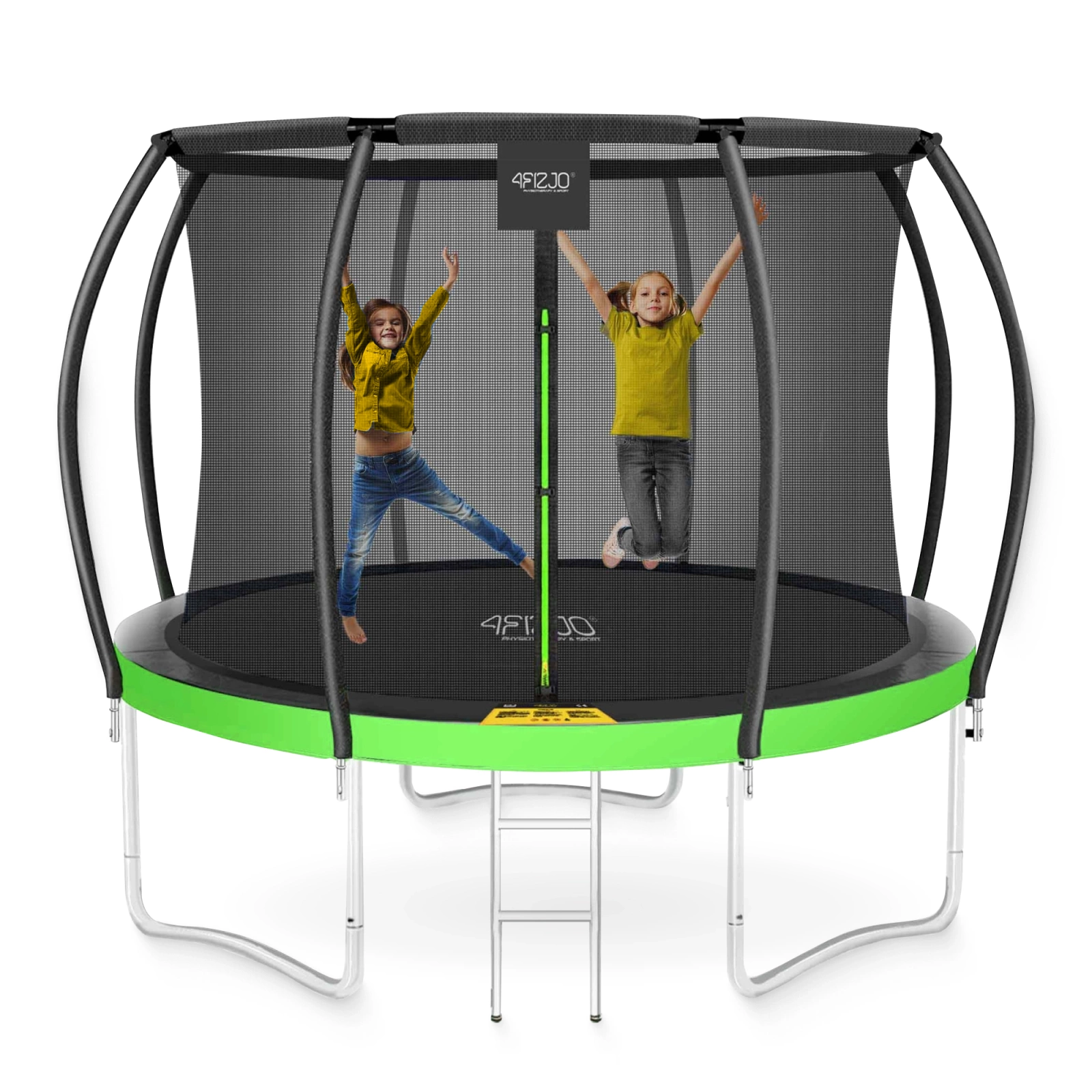 Kids Garden Trampoline 4FIZJO PRO 312cm 10FT, green-black