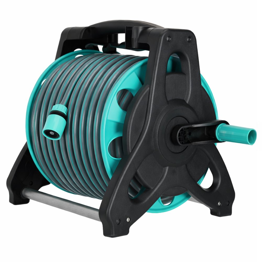 Garden Hose Reel LUARO 30m with Stand and Spray Nozzle Watering Kit (2)