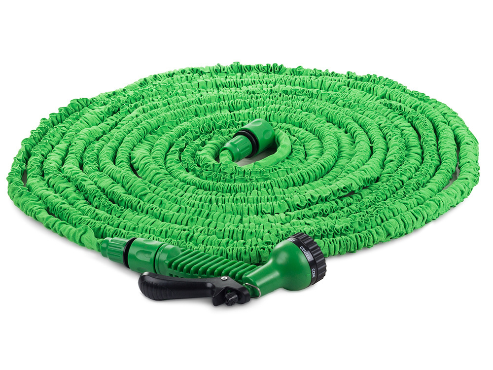 Expandable Garden Hose with 7-Function Spray Gun 45m, Green (1)
