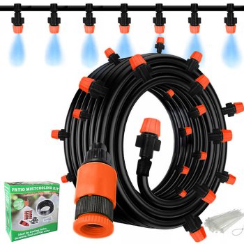 Garden mist irrigation system, 10 m, black-orange