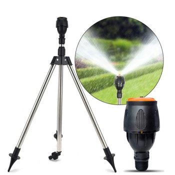 360 Degree Rotating Sprinkler on Adjustable Tripod Stand for Lawn and Garden