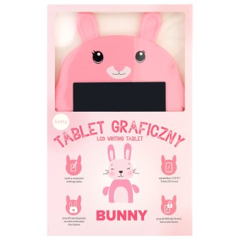 Kids Drawing Tablet Setty 9 Inch LCD Writing Pad Rabbit Design, pink