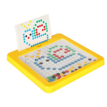 Magnetic Drawing Board Montessori Mosaic with Colored Dots, Yellow