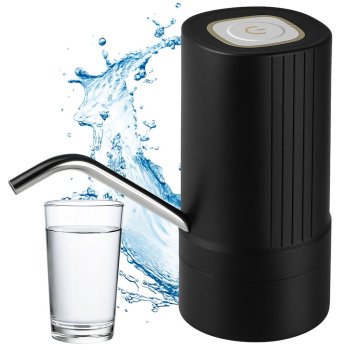 Electric Water Dispenser Pump for 5 Gallon Bottles, Rechargeable, Black