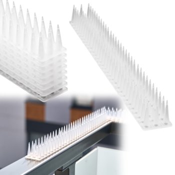 Bird Deterrent Spikes, Plastic, White, 8 pcs, 43 cm