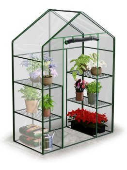 Greenhouse with racks for terrace or balcony 140x70x195cm Plonos 4922