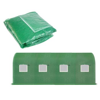 Heavy Duty Greenhouse Cover 4x2.5x2m, Reinforced PE Replacement Film, Green