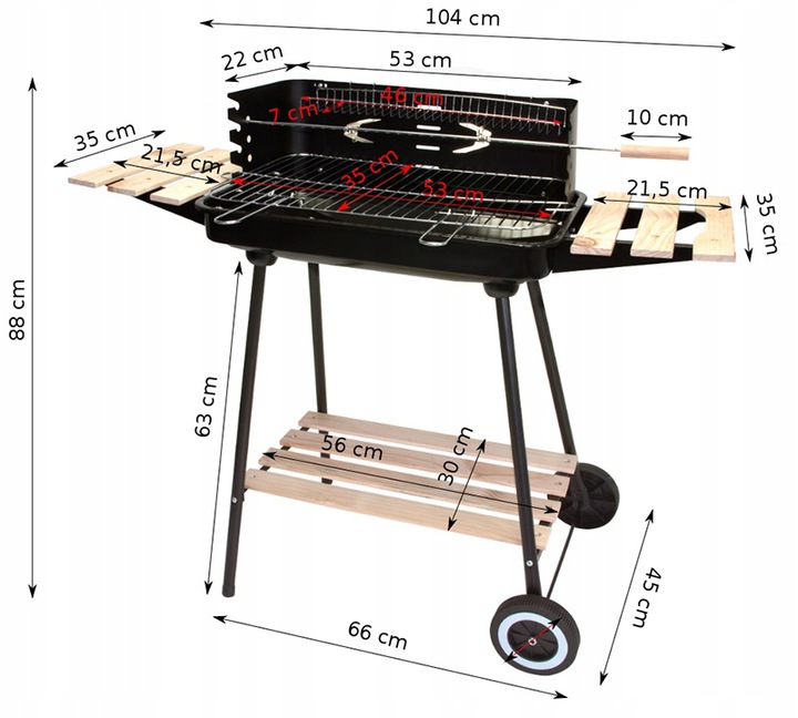 Open Garden Barbecue BBQ Grill with Shelves and Accessories (2)