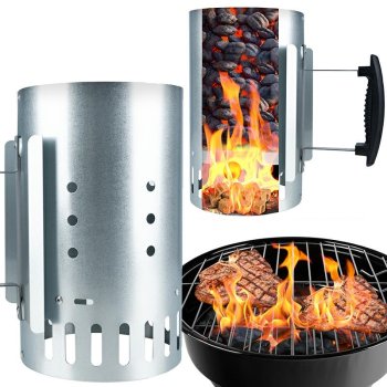 Charcoal Chimney Starter for Grill with Handle, 17x27.5 cm