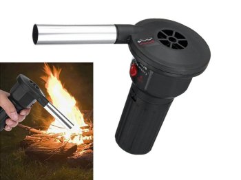 BBQ Electric Fan Air Blower for Outdoor Camping Picnic Fireplace Charcoal Grill Barbecue, Black