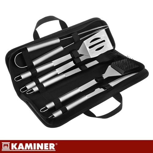 Stainless Steel BBQ Tool Set 6 Pieces Kaminer 27178, Black (3)