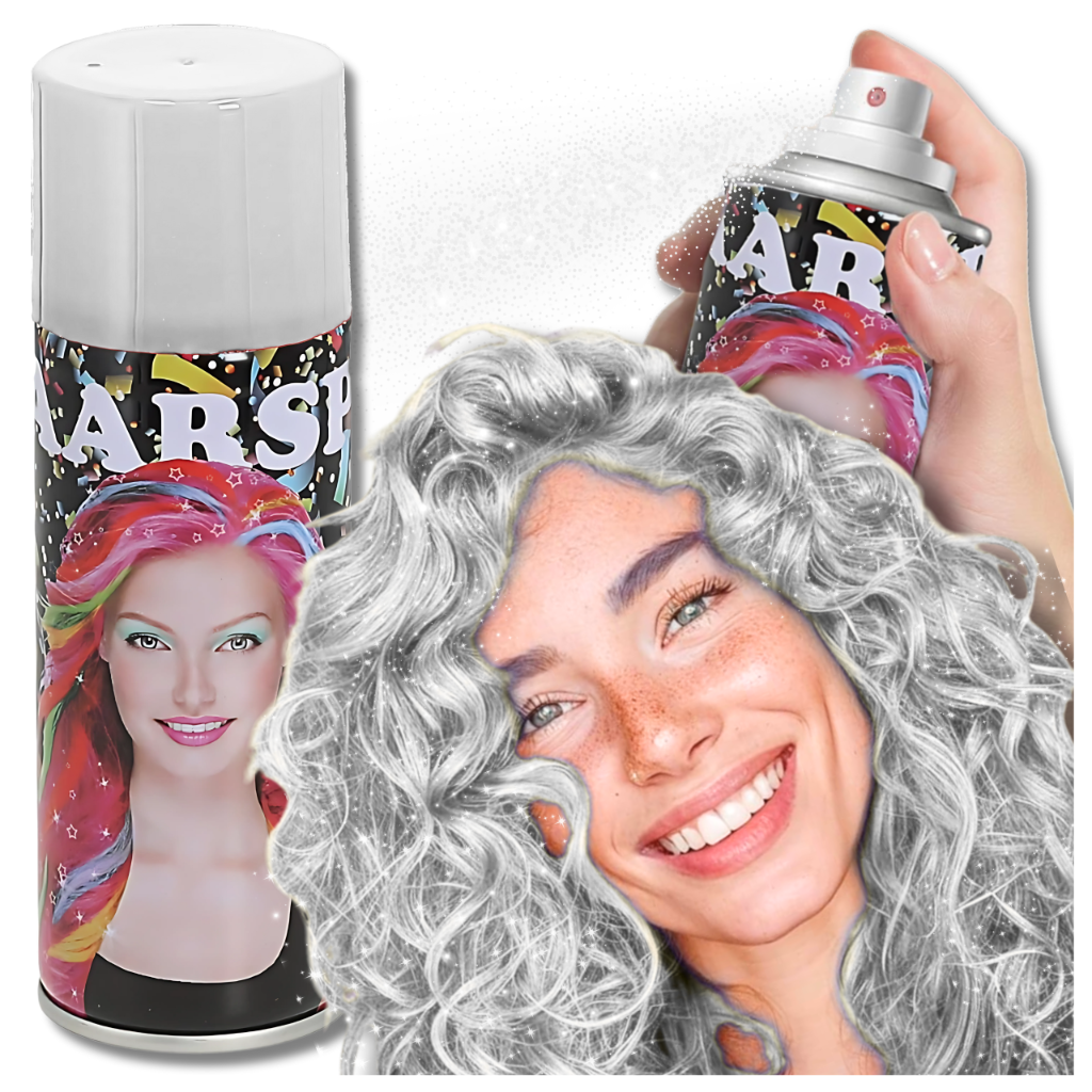 Temporary Hair Color Spray with Glitter 250 ml, White
