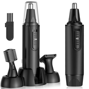 3-in-1 Trimmer for Nose, Ear, Beard, and Eyebrows, Black