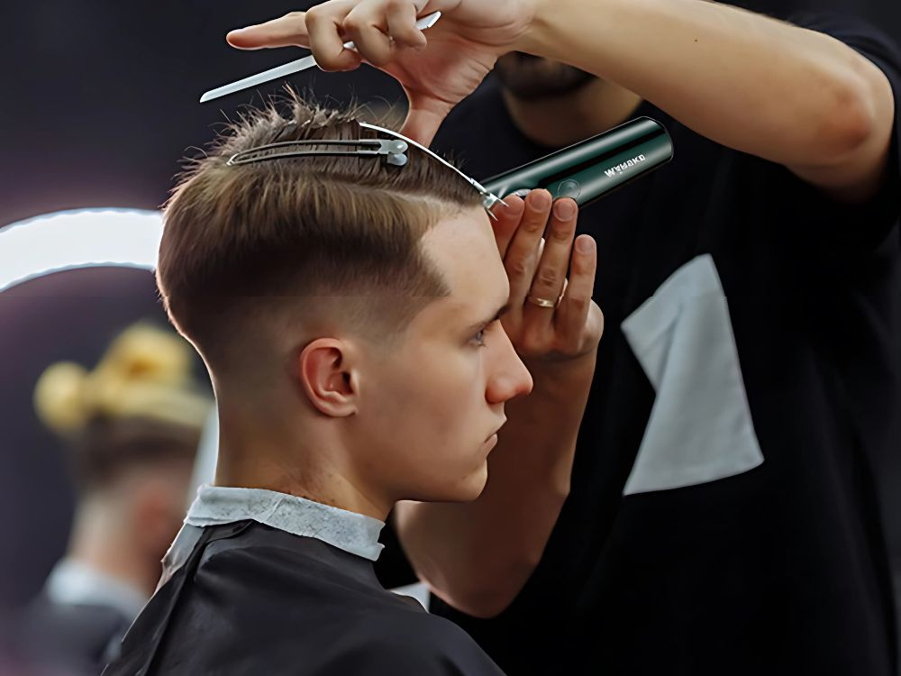 Cordless hair clipper MS-5035 with 4 attachments, blue-black (2)