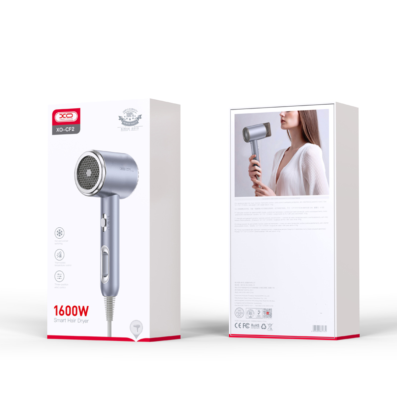 XO CF2 Ionic Hair Dryer 1600W, Professional Blow Dryer for Fast Drying, Blue (0)