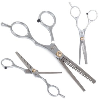 Professional hair thinning scissors with micro-serrated blade, 15 cm
