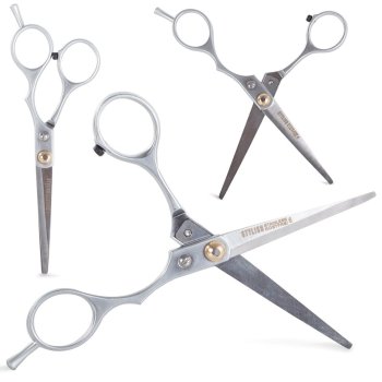 Straight hairdressing scissors, sharp stainless steel, ergonomic