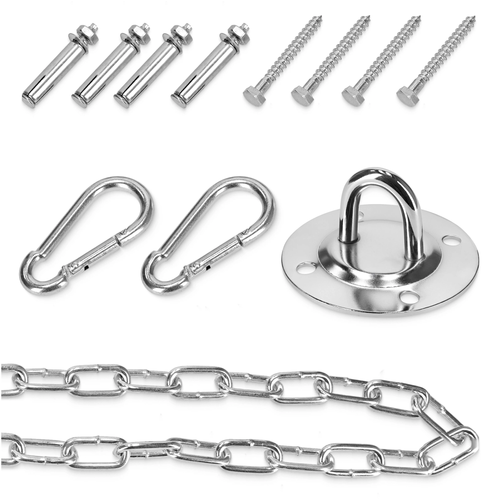 Ceiling Mount for Hammock or Swing, Steel 250 kg, silver