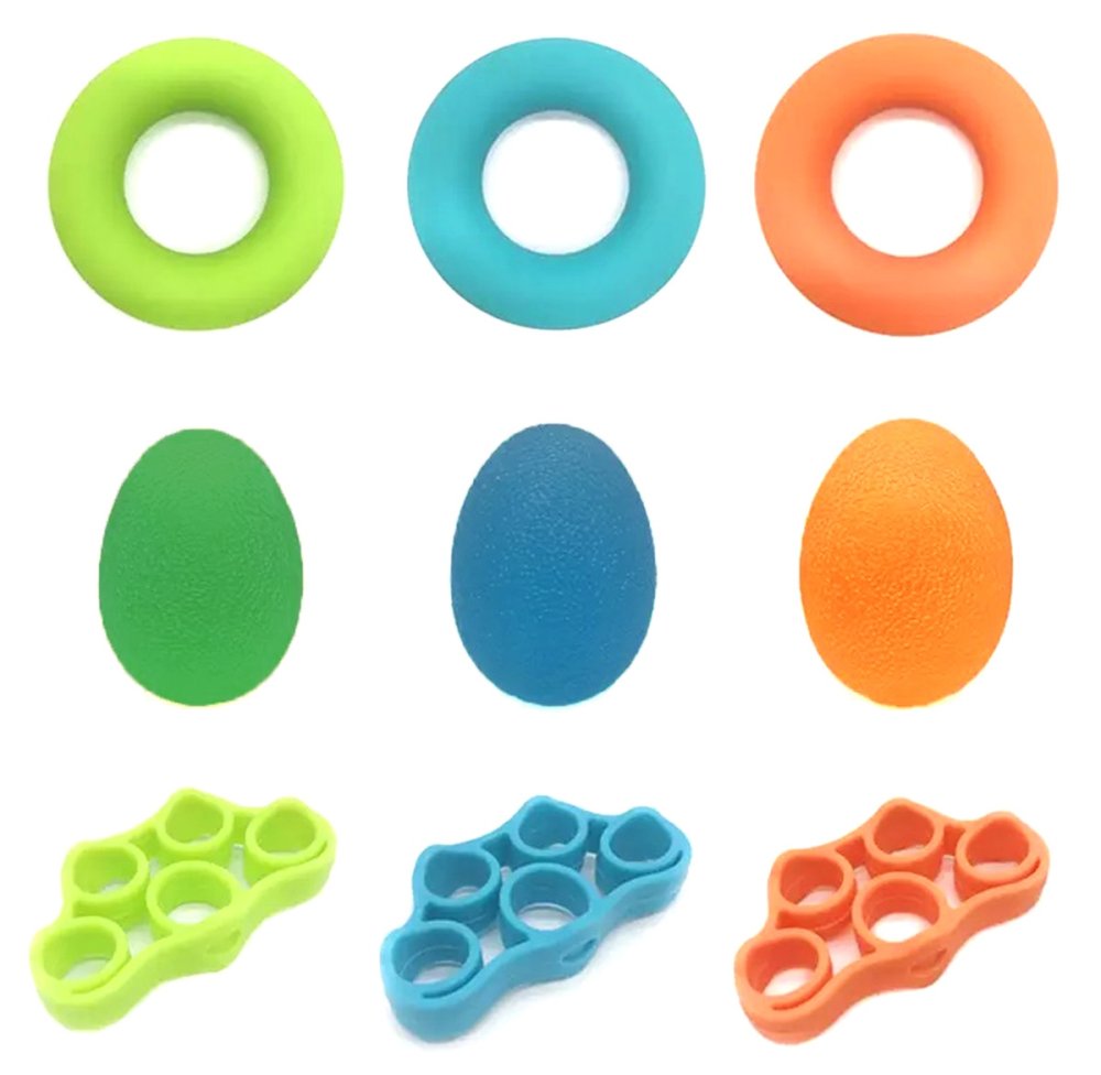 Hand Exercise Bands Set, 9 pcs, with Variable Resistance, Multicolor (0)